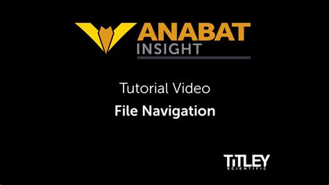 Anabat Insight File Navigation Tutorial Video - YouTube