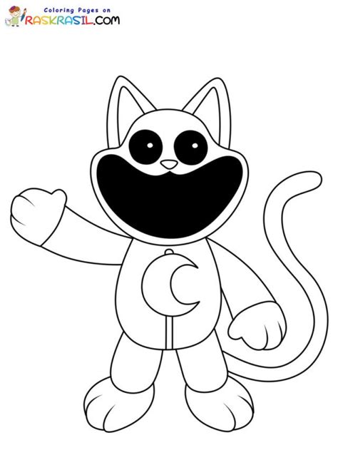 a cartoon cat that is ready to be colored