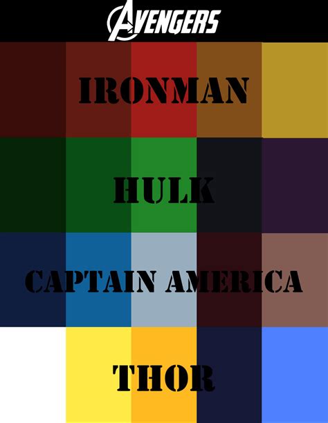 Avengers color scheme by briandnz on DeviantArt