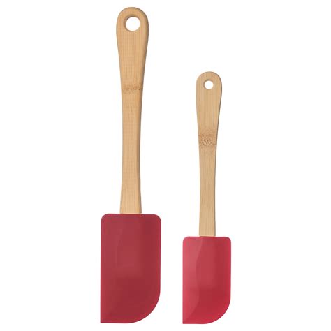 VINTERFINT Spatula, set of 2, bamboo/silicone red - IKEA