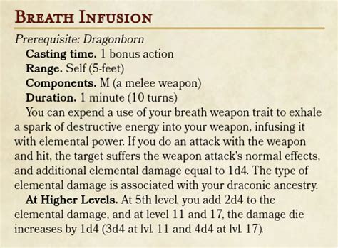 Breath Infusion - Imbue your weapon with pure elemental power ...