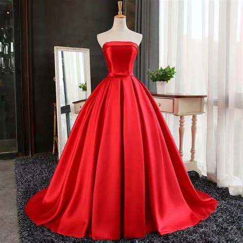 Strapless Red Ball Gown With Corset Back on Luulla