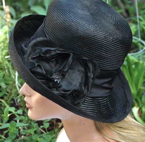 Ladies Black Hat, Formal Black Hat, Women's Black Hat, Dressy Hat ...