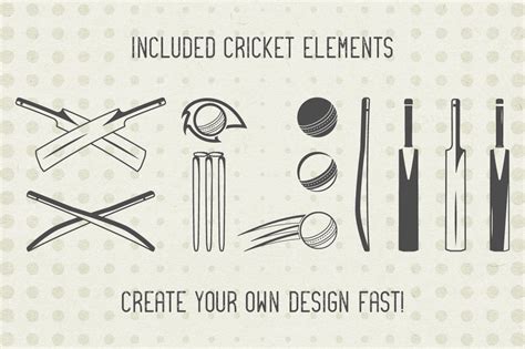 Cricket Badges & Design Elements