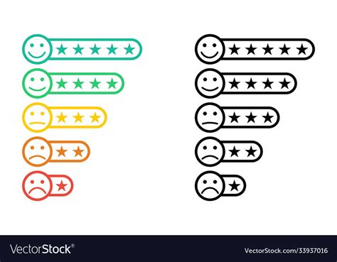 Emoticons star rating emoji Royalty Free Vector Image