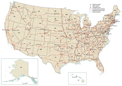 United States Highway Map Printable