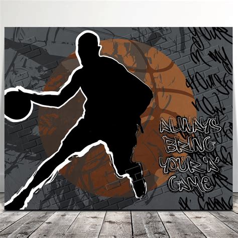 Basketball Graffiti Wall Art Sports Canvas Art for Boys Man | Etsy