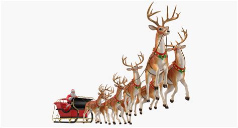 Santa claus reindeer flying 3D - TurboSquid 1232838