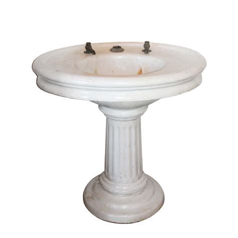 Reclaimed Antique Porcelain Pedestal Sink, Early 1900s