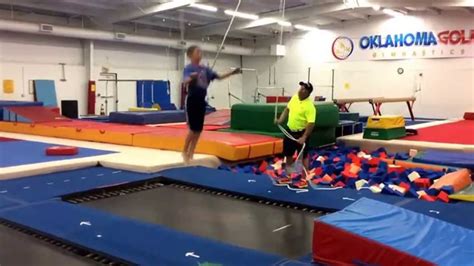 Backflip + backflip in spotting belt - YouTube