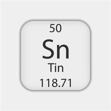símbolo de estaño. elemento químico de la tabla periódica. ilustración ...