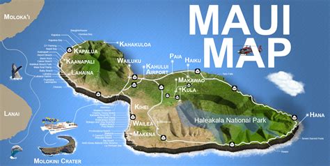 Maui Island Map | Driving, Beaches, Haleakala, Hana, Kaanapali & More!