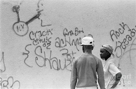 Youths Near Crack Graffiti by Bettmann