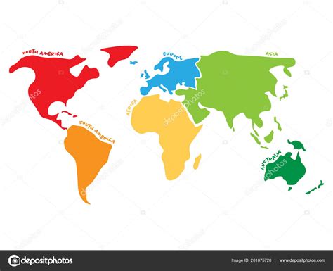 Vector America Continent Map Multicolored World Map | Free Download ...