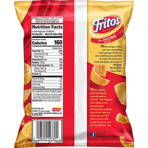 Fritos Corn Chips Nutritional Information | Blog Dandk