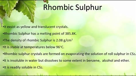 Allotropes of sulphur - YouTube