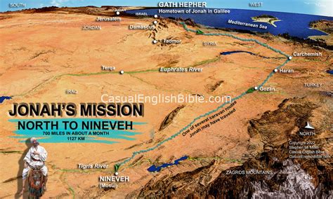 Bible map of Jonah’s journey to Nineveh - Casual English Bible