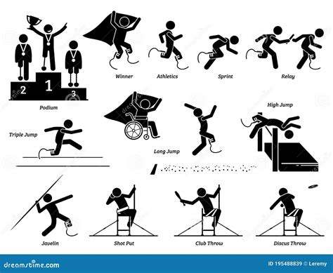 Jogos Desportivos De Campo E De Treino Para Deficientes. Ilustração do ...