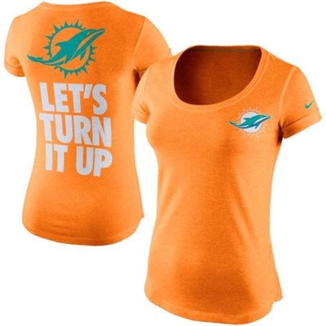 Miami Dolphins Nike Women's Let's Turn It Up Tri-Blend T-Shirt - Orange ...