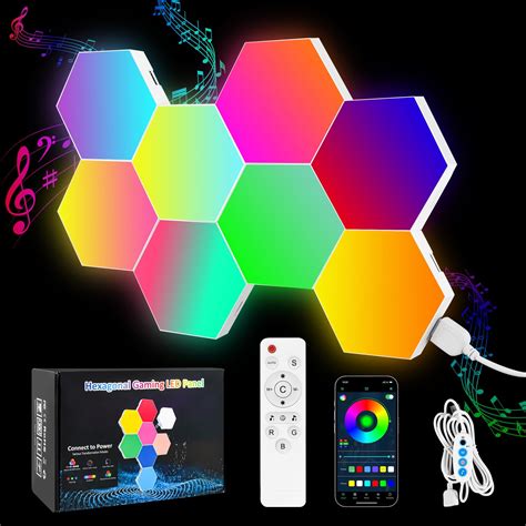 Hexoglow Hexagon LED Lights - Premium Set of Hexagon Wall Lights “6 PCS ...