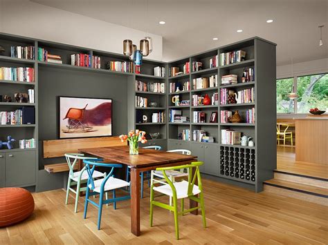 25 Dining Rooms and Library Combinations, Ideas, Inspirations