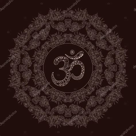 Om symbol with mandala — Stock Vector © maroshka #98930312