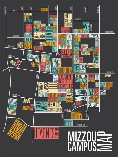 Mizzou Campus Map On Behance – Printable Map of The United States