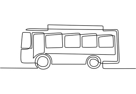 Single continuous line drawing of school bus. Regularly used to ...