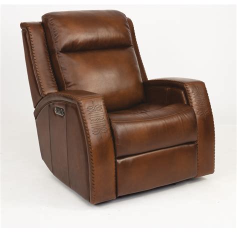 Flexsteel Latitudes - Mustang Rustic Leather Power Glider Recliner with ...