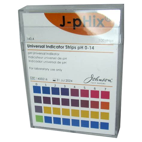 Universal indicator strips pH 0 - 14 Box of 100