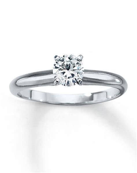 Kay Jewelers Diamond Solitaire Ring 1/2 ct Round 14K White Gold ...