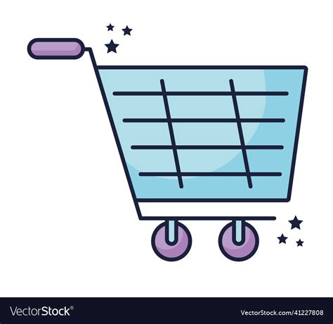 Blue shopping cart Royalty Free Vector Image - VectorStock