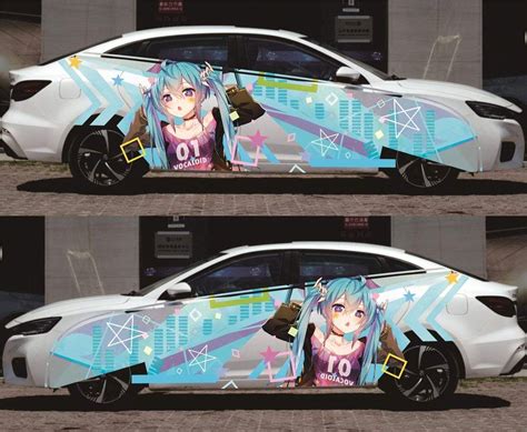 Anime ITASHA Hatsune Miku Car Wrap Door Side Stickers Decal Fit With A ...