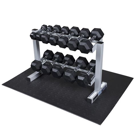 Body-Solid Dumbbell Rack with Rubber Dumbbells