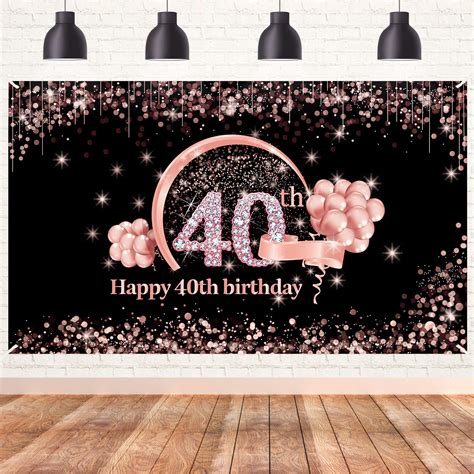 Buy Lnlofen 40th Birthday Banner Backdrop Decorations Supplies for ...