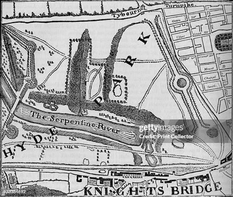 Map of Hyde Park, London' , from John Rocque's 'Map of London,' in ...