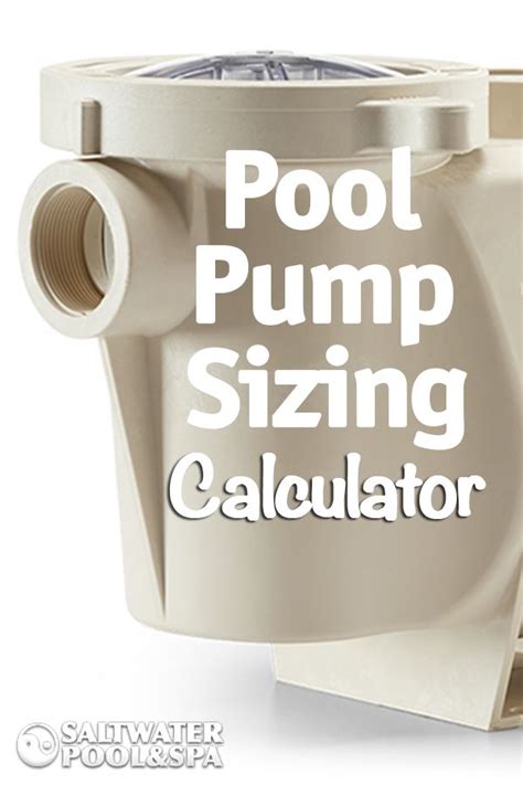 Pool pump sizing correctly will help you save money in electrical costs ...