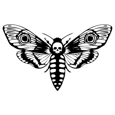 Death's head hawk moth. Acherontia atropos butterfly design, hand drawn ...