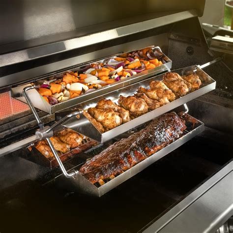 BBQGuys Universal Rotating Grill Rotisserie Rib Trays (4) : BBQGuys ...