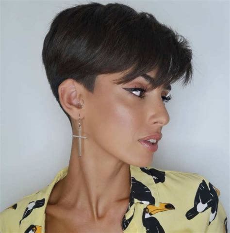 Close-Cropped Pixie With Shaved Sideburns Pixie Haircut For Thick Hair ...