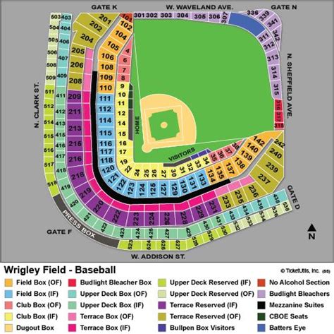 wrigley field seating map - Google Search