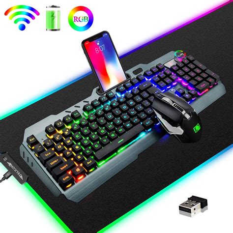 Wireless Gaming Keyboard and Mouse Combo, 16 Kinds RGB LED Backlit ...