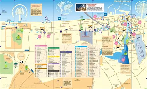 Map of Dubai tourist: attractions and monuments of Dubai | Dubai ...