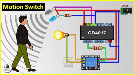 How To Make Motion Sensor Light Switch using CD4017 & IR sensor at Home ...