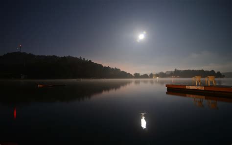 photography, Landscape, Water, Night, Moon, Reflection, Lake, Trees ...