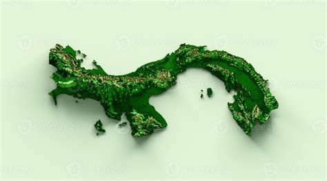 Panama Topographic Map 3d realistic map Color 3d illustration 15836830 ...