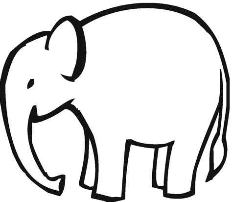 Elephant Outline Template | Elephant outline, Elephant coloring page ...