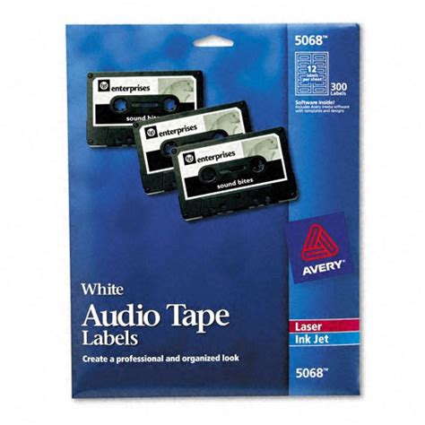 Avery Inkjet/Laser Audio Cassette Tape Labels - AVE5068 - Shoplet.com