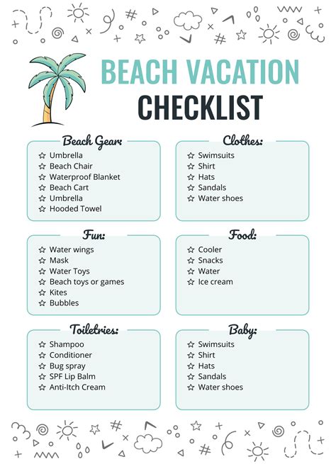 Beach Vacation Packing List Printable Instant Download | lupon.gov.ph