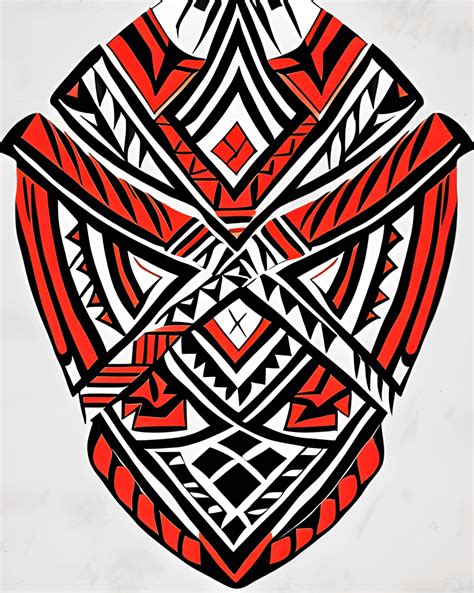 Igorot Tribal Red and Black Shoulder Tattoo Pattern Design Illustration ...